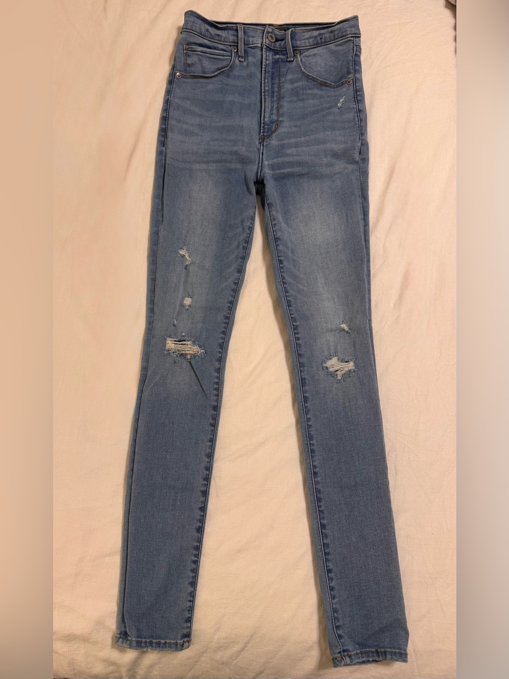 Women’s High-Rise Distressed Skinny Jeans - Light Blue